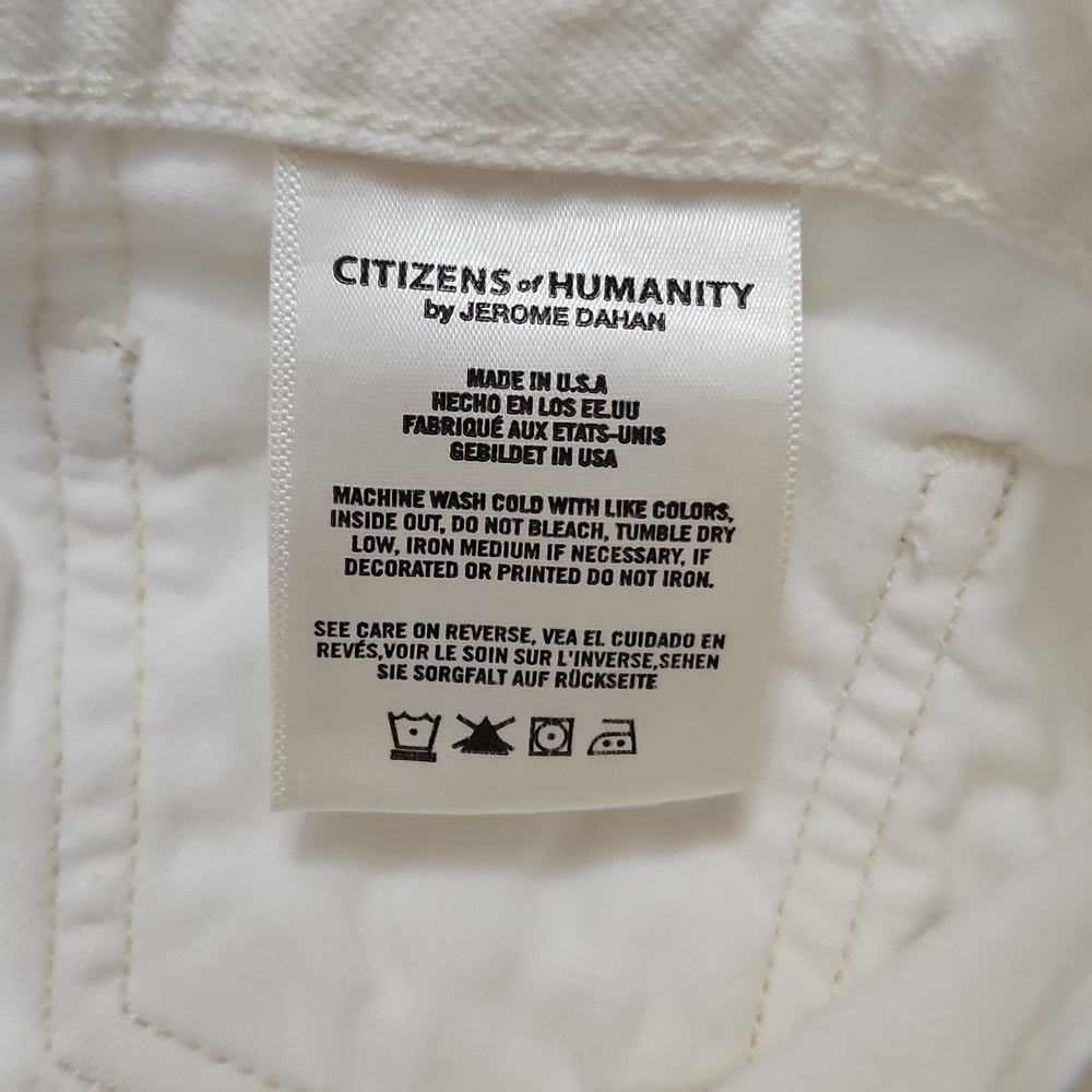 Citizens of Humanity Dree Crop High Rise Slim Straight White Jeans Sz 28 Womens - Picture 8 of 10